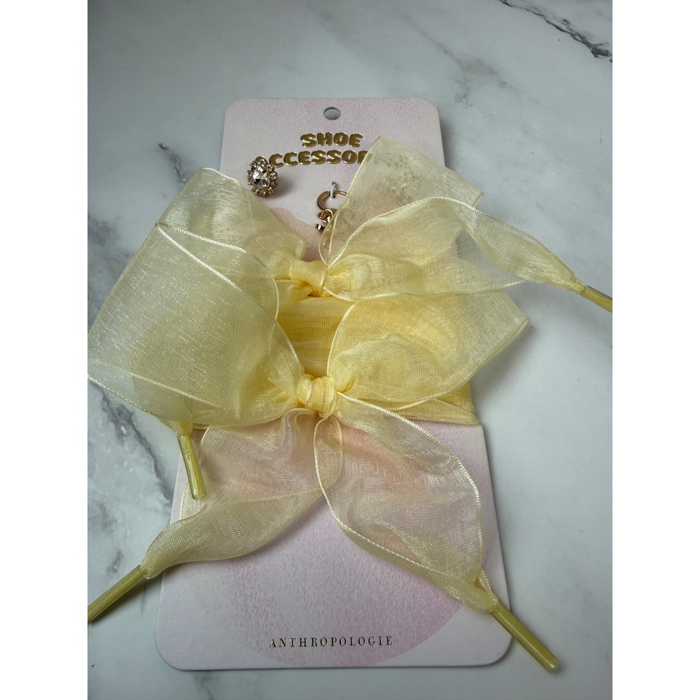 Anthropologie Shoe Accessories Charms Organza Shoelaces Set New Yellow‎